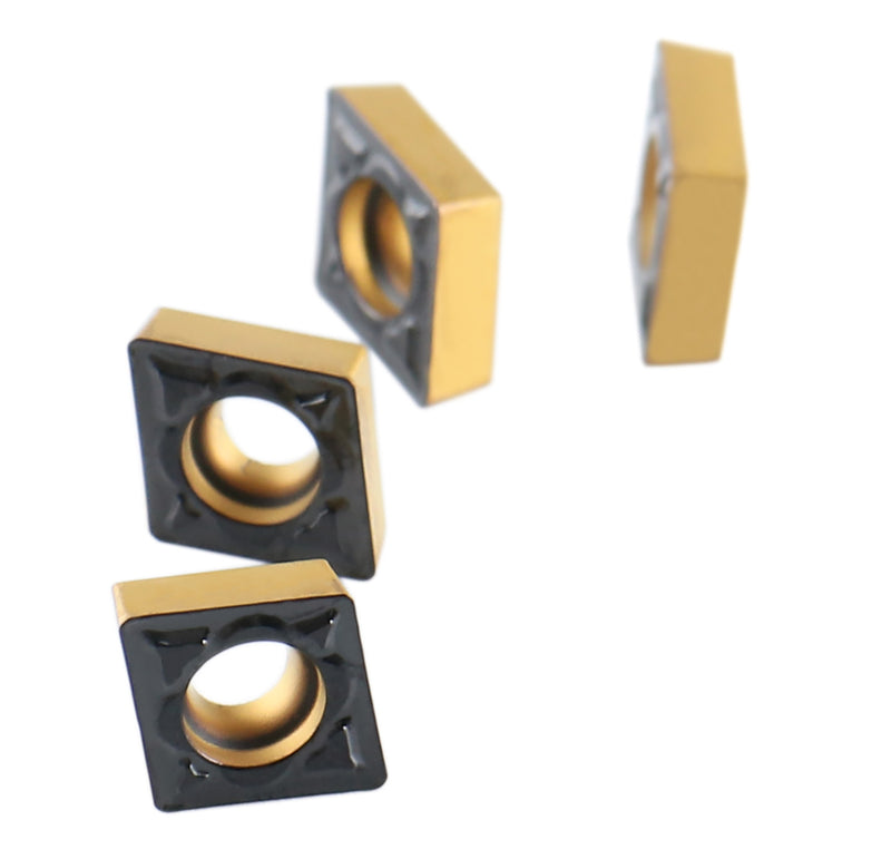 Ccmt21.51-Md Cvd Coated Carbide Inserts, 10 Pcs/Box, Black and Yellow, 6200-1008