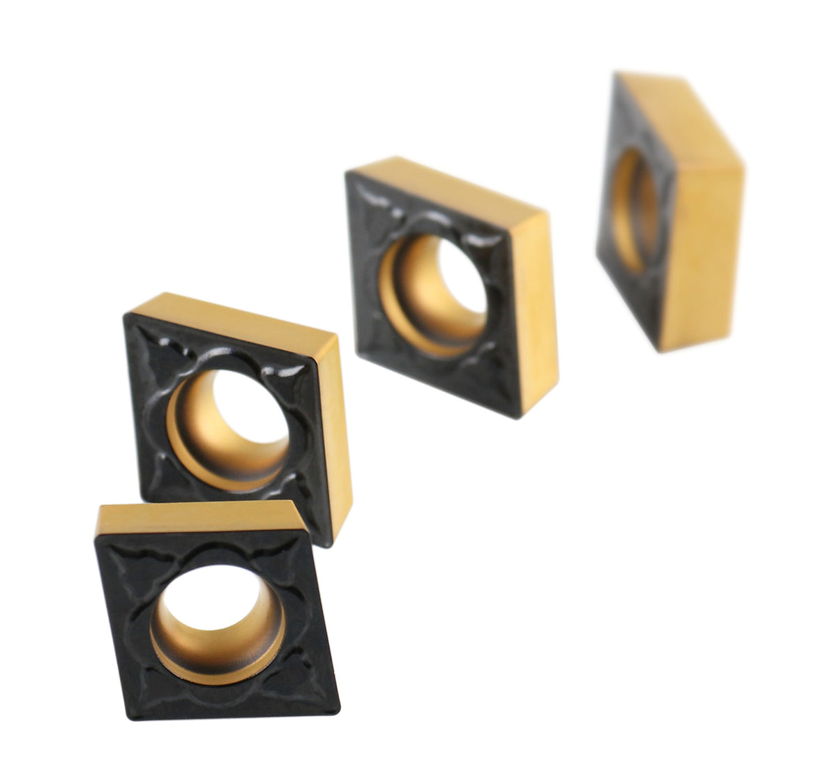 Ccmt32.51-Md Cvd Coated Carbide Inserts, 10 Pcs/Box, Black and Yellow, 2200-1014