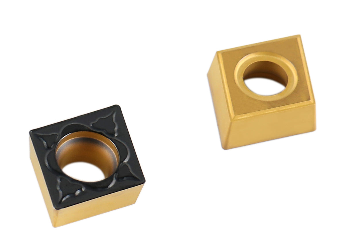 Ccmt32.51-Md Cvd Coated Carbide Inserts, 10 Pcs/Box, Black and Yellow, 2200-1014