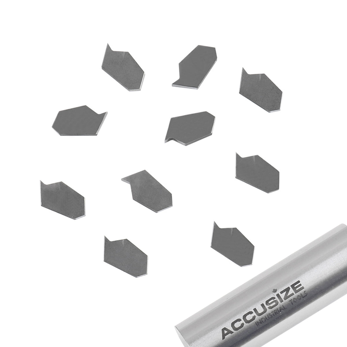 Self-Lock Carbide Cut-off GTN Carbide Inserts, 0 Degree Angle, for Cutting Steel, Aluminum or Stainless Steel 10Pcs/Set