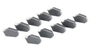 Self-Lock Carbide Cut-off GTN Carbide Inserts, 0 Degree Angle, for Cutting Steel, Aluminum or Stainless Steel 10Pcs/Set