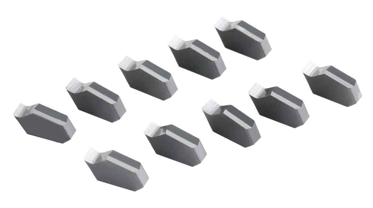 Self-Lock Carbide Cut-off GTN Carbide Inserts, 0 Degree Angle, for Cutting Steel, Aluminum or Stainless Steel 10Pcs/Set