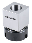 Hardened Square ER-32 Collet Chuck Block for CNC Machine, Slotted ER Nut Included, 6920-3204