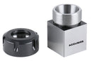 Hardened Square ER-32 Collet Chuck Block for CNC Machine, Slotted ER Nut Included, 6920-3204