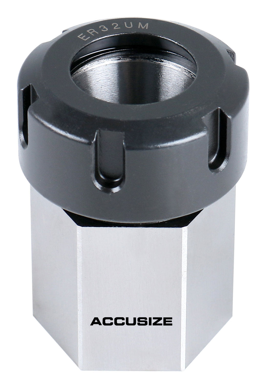 Hardened HEX ER-32 Collet Chuck Block for CNC Machine, Slotted Collet Nut Included, 6920-3206