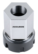 Hardened HEX ER-32 Collet Chuck Block for CNC Machine, Slotted Collet Nut Included, 6920-3206