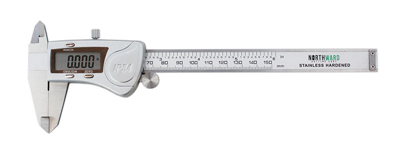 Electronic Digital Caliper Extra-Large LCD, Metal Cover, Stainless Steel, IP54 Water Resistant