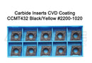 Carbide inserts, CVD + TiN Coating, CCMT, Black/Yellow, 10 ps/box