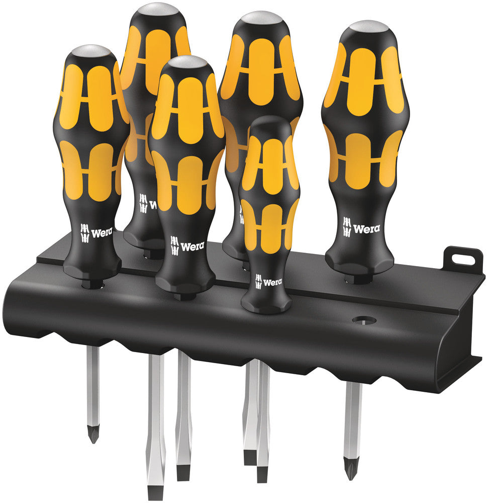 Wera 932/6 Screwdriver set Kraftform Wera: Chiseldriver and rack, 6pieces, SKU #5018282001