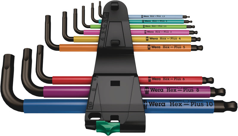 Wera 950/9 Hex-Plus Multicolore 1 Clé L, métrique, BlackLaser, 9 pièces