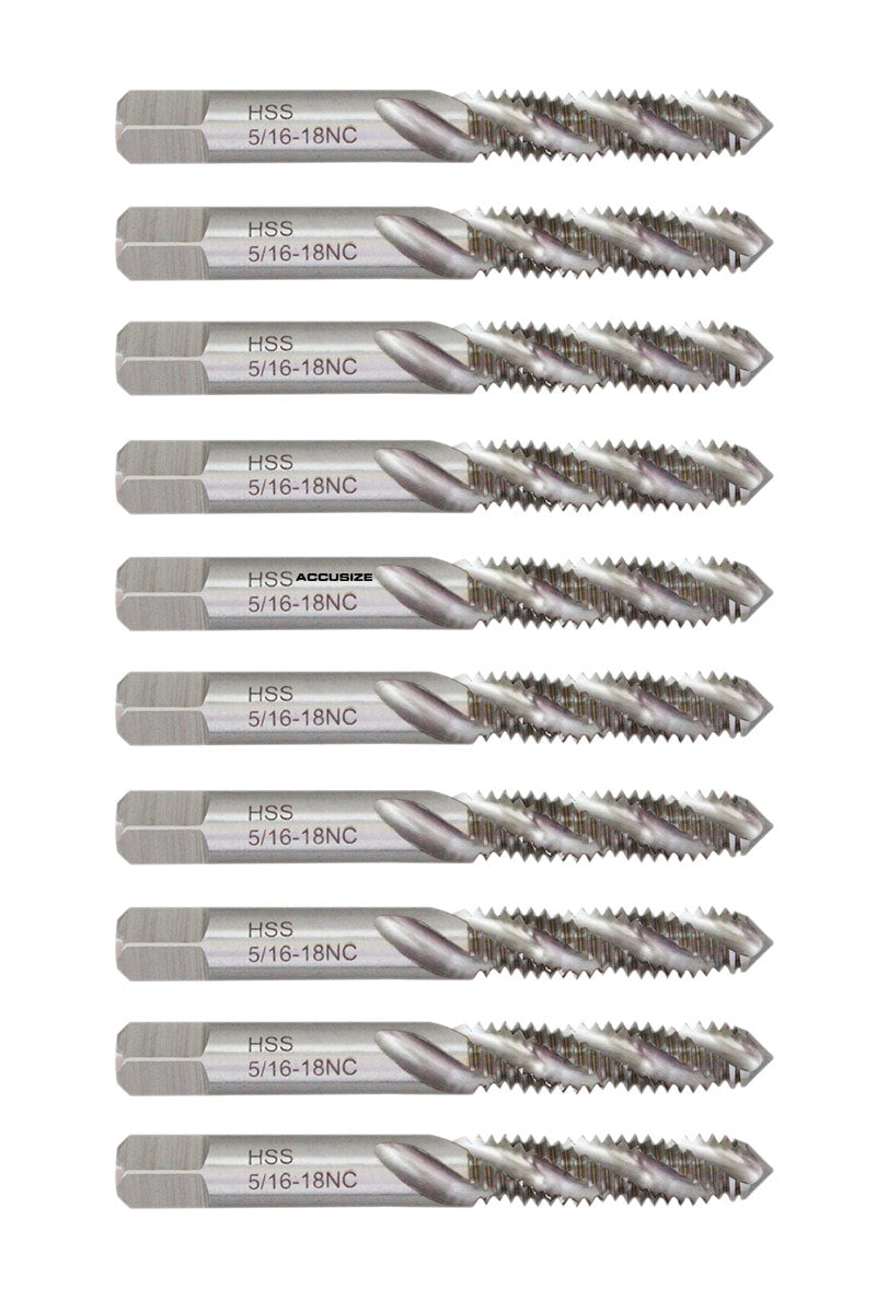 Tarauds à flûte spirale HSS, ANSI, sol, 10 pcs/set ou 5 pcs/set