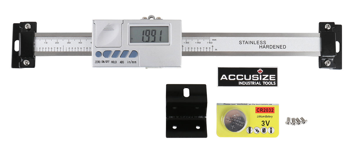 0-6''/0-150 mm by 0.0005''/0.01 mm Horizontal Digital Scale for DRO Readout, Abho-0006