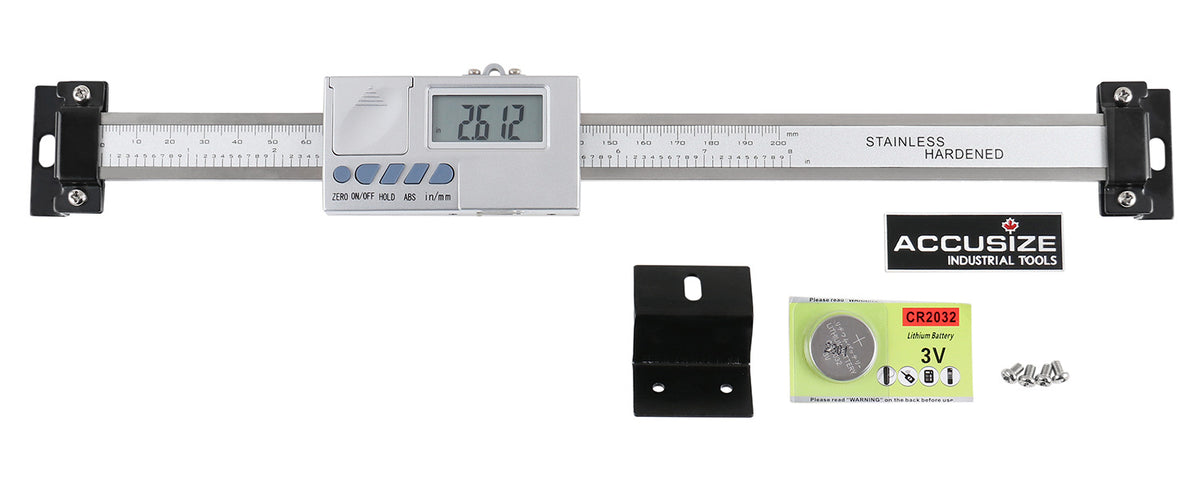 0-8''/0-200 mm by 0.0005''/0.01 mm Horizontal Electronic Digital Dro Scale Unit, Abho-0008