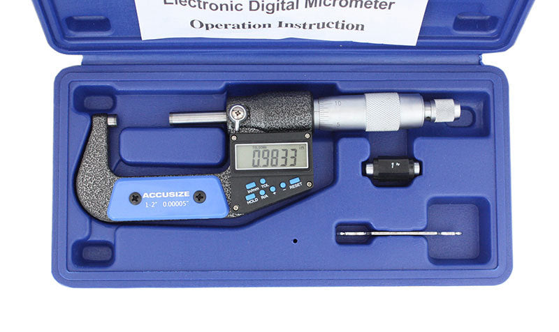 Micromètres numériques électroniques, 7 touches, 0-1", 1-2", 2-3", 3-4", 4-5", & 5-6", pouces, impérial