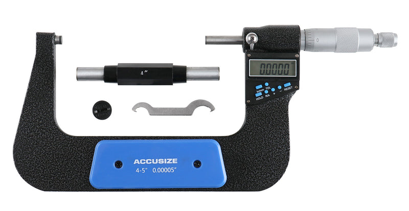 4-5''/100-125 mm 7 Keys Electronic Digital Outside Micrometers, 0.00005'' Or 0.001 mm Resolution, Ac21-5022