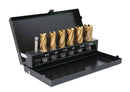 7 pc TiN Coated H.S.S. Annular Cutter Set w/ 3/4'' Weldon Shank, 9/16" to 15/16", 1 Pilot Pin, BC01-1000