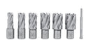 7ps/set HSS Annular Cutters, 1" Depth Cutting,  w/ Weldon Shank 3/4" & a Pilot Pin,