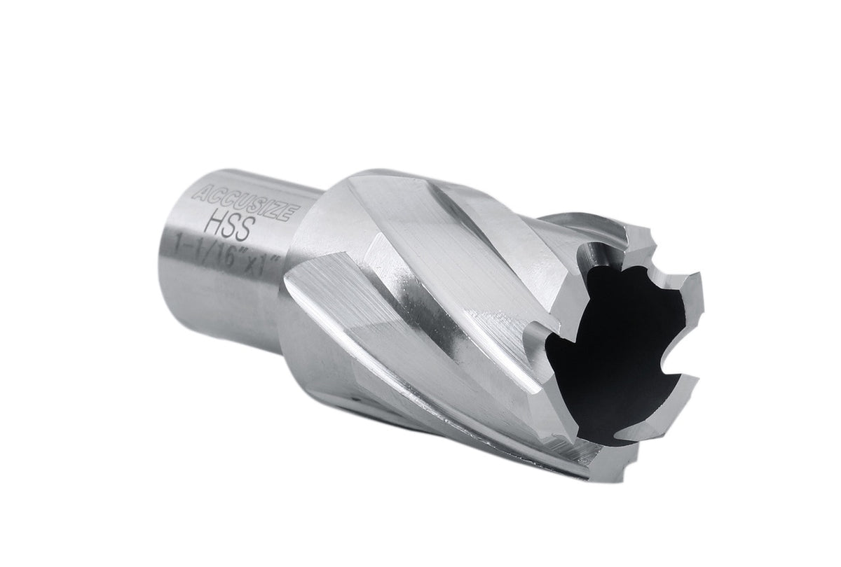7 ps/set de couteaux annulaires HSS, coupe de profondeur 1", avec tige Weldon 3/4" & une goupille pilote, #BD01 -0000