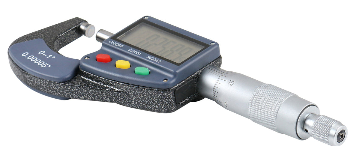 0-1'' by 0.0001'' Large Screen Electronic Digital Outside Micrometer Carbide Tipped, C085-0001
