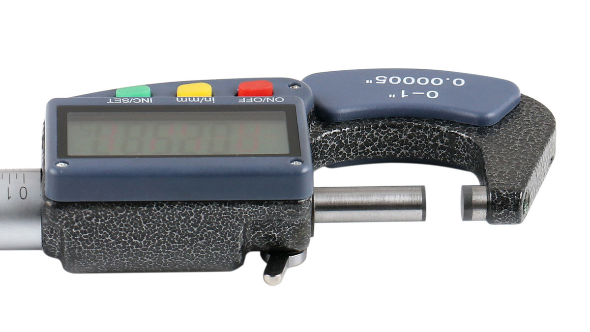 0-1'' by 0.0001'' Large Screen Electronic Digital Outside Micrometer Carbide Tipped, C085-0001