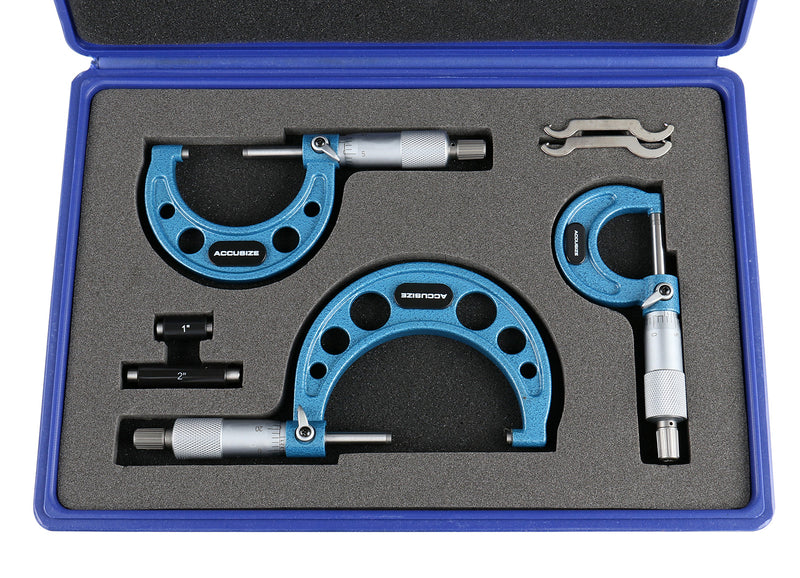 0-3 inch by 0.0001'' Ultra-Precision Outside Micrometers Carbide Tipped 3 Pc Set, Eg00-0903
