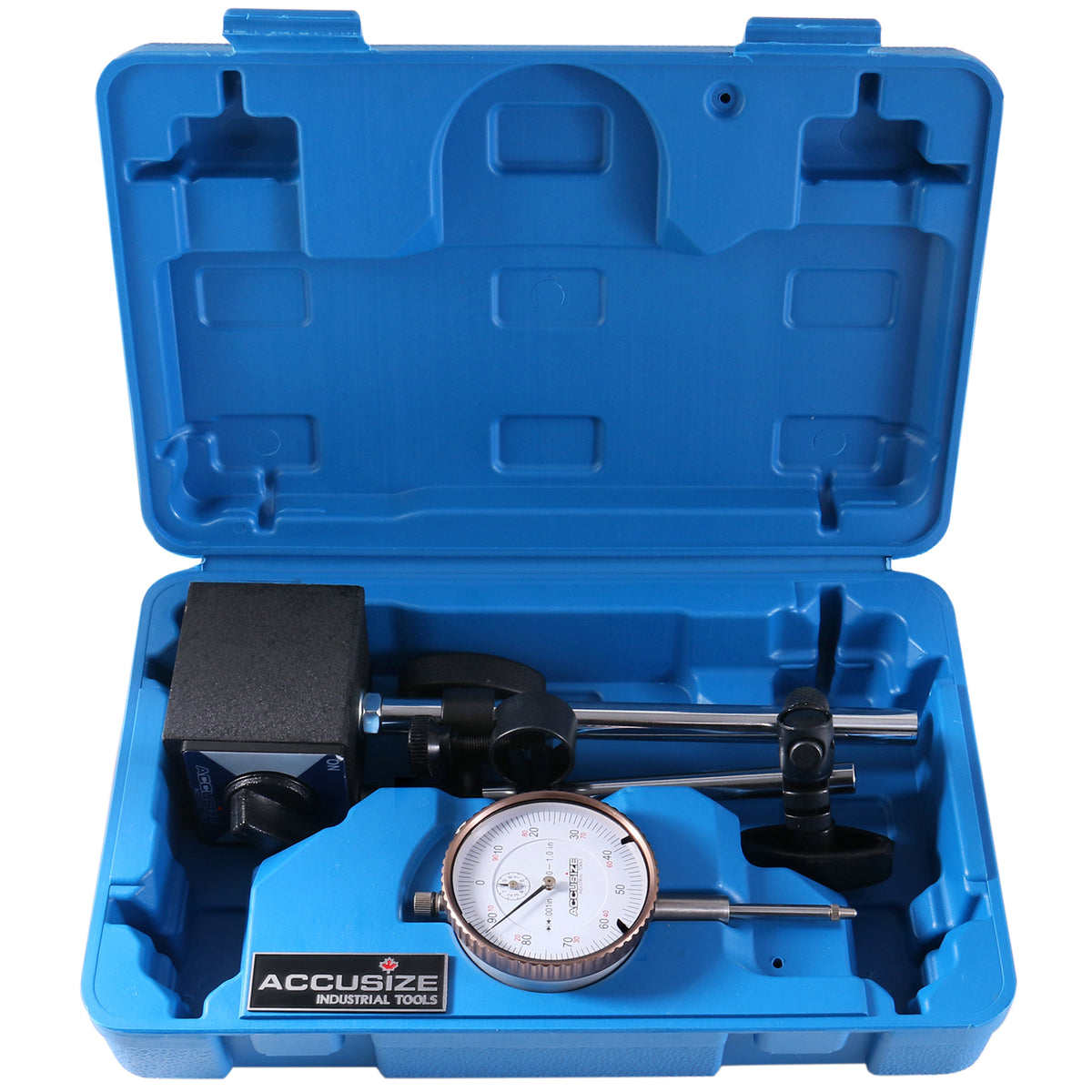 0-1'' by 0.001'' Dial Indicator with Magnetic Base Set, 60 Kg Capacity, Eg00-1038