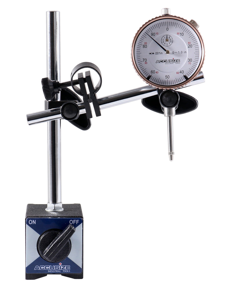 0-1'' by 0.001'' Dial Indicator with Magnetic Base Set, 60 Kg Capacity, Eg00-1038