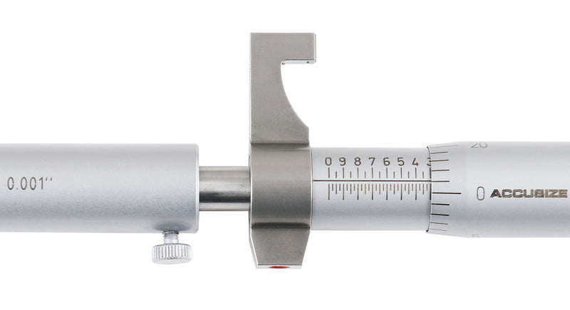7-8'' by 0.001'' Inside Micrometer in Fitted Case, Satin Chrome Finished, Eg00-3228