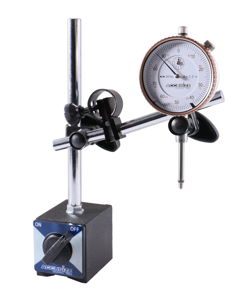 3 Pc Set, 110 Lb Capacity Magnetic Base, 0-1'' by 0.001'' Dial Indicator and 22 Ps Indicator Point Kit, Eg01-1039