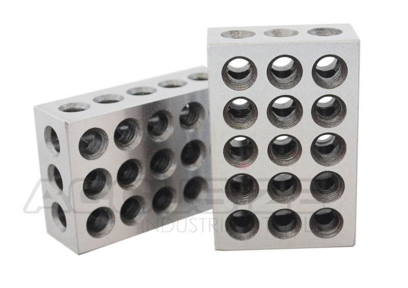 Jeu de blocs 1-2-3 ultra précision avec vis dans une boîte en plastique,