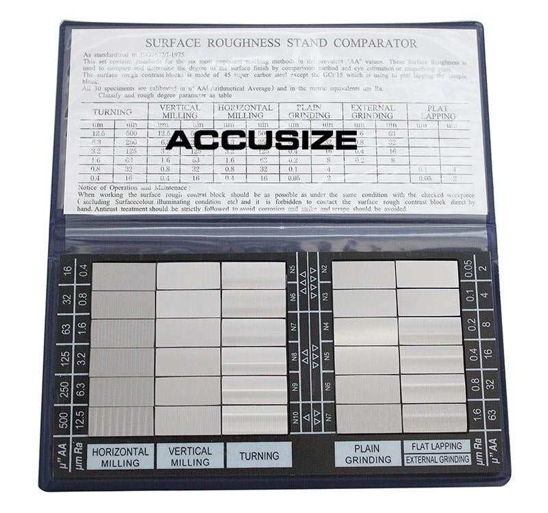 Micro Inch Comparator Surface Roughness Comparator Inch/Metric Combo, 3602-0226