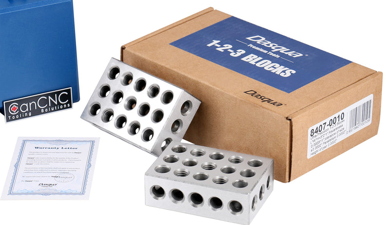 Jeu de blocs 1-2-3 ultra précision avec vis dans une boîte en plastique,
