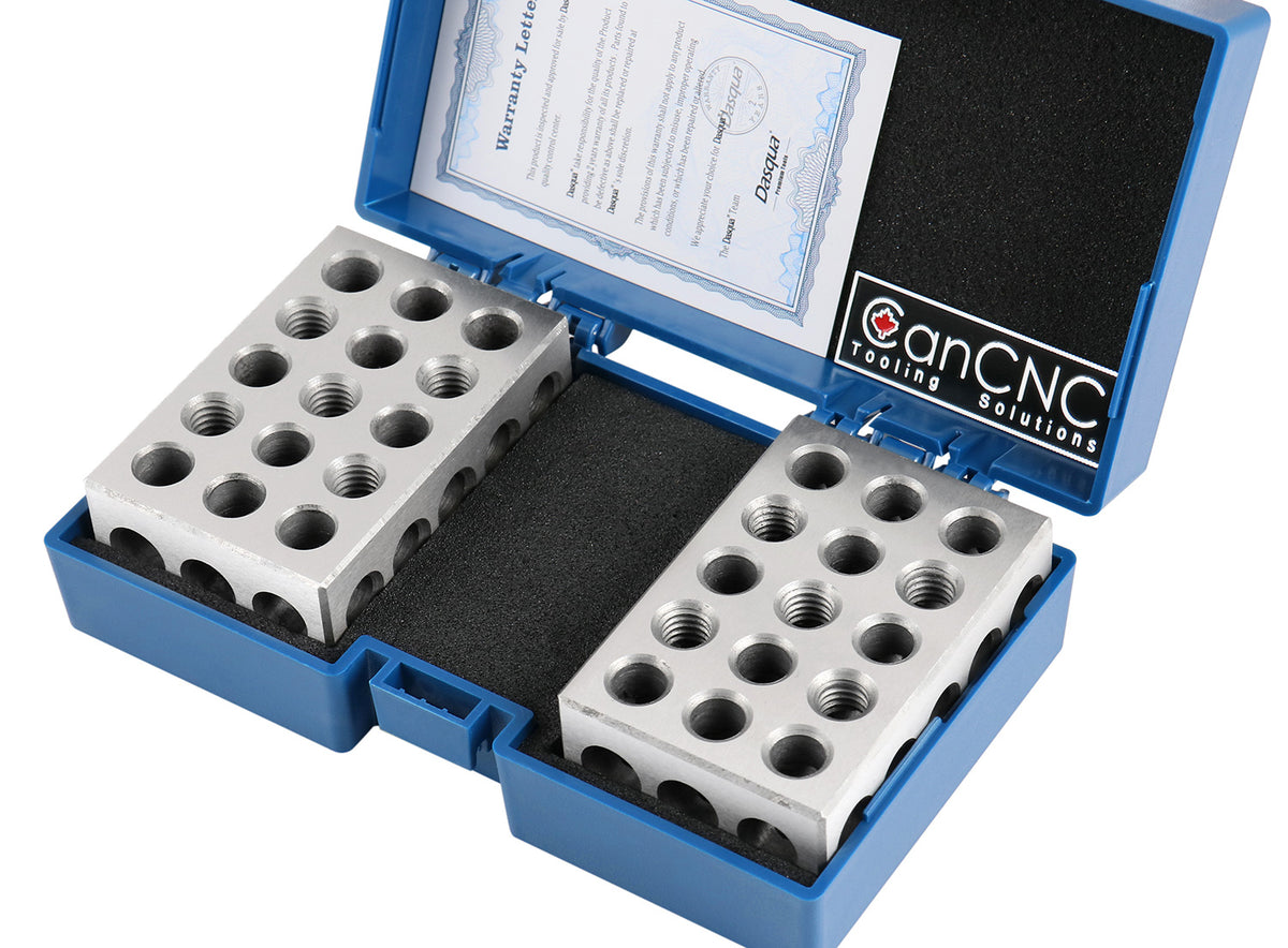 Jeu de blocs 1-2-3 ultra précision avec vis dans une boîte en plastique, #EG02 -0408