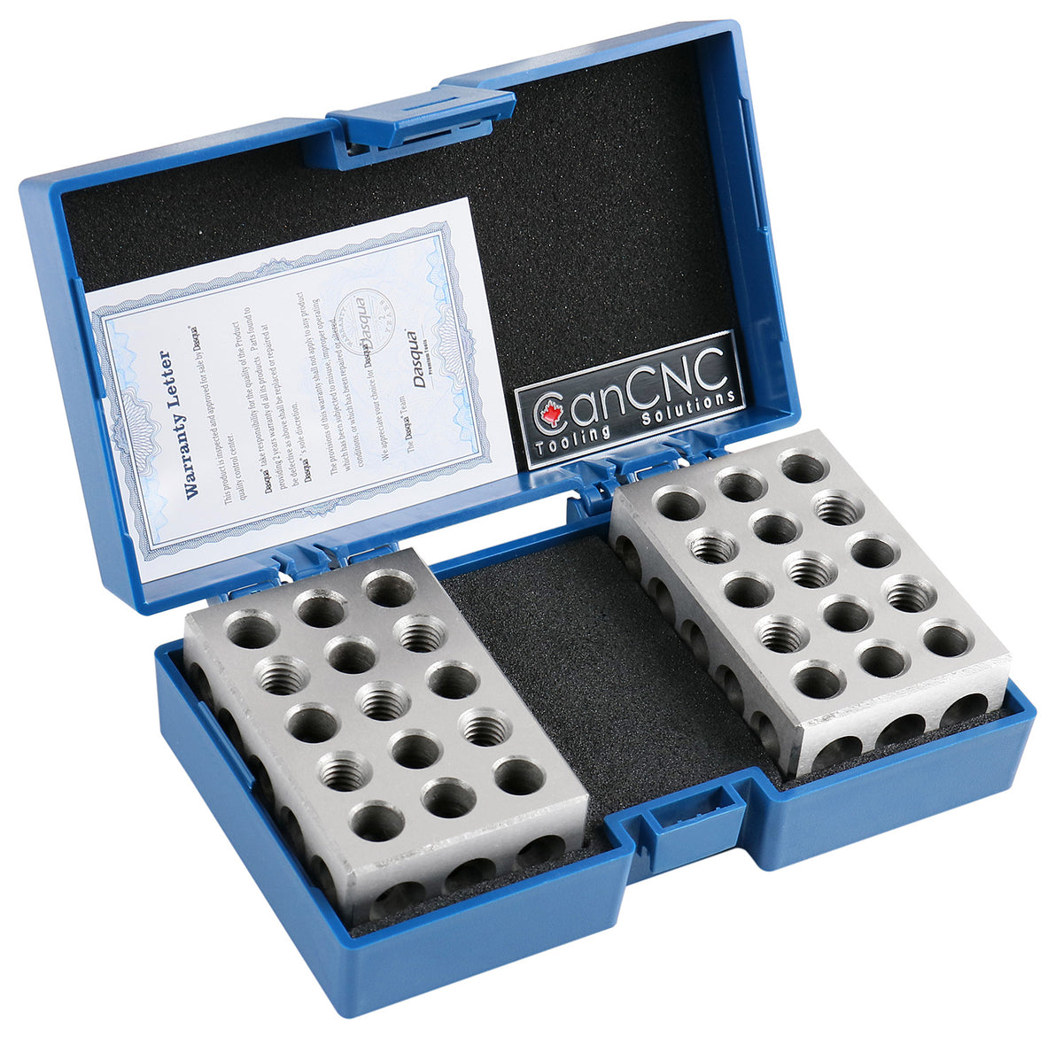 Jeu de blocs 1-2-3 ultra précision avec vis dans une boîte en plastique, #EG02 -0408
