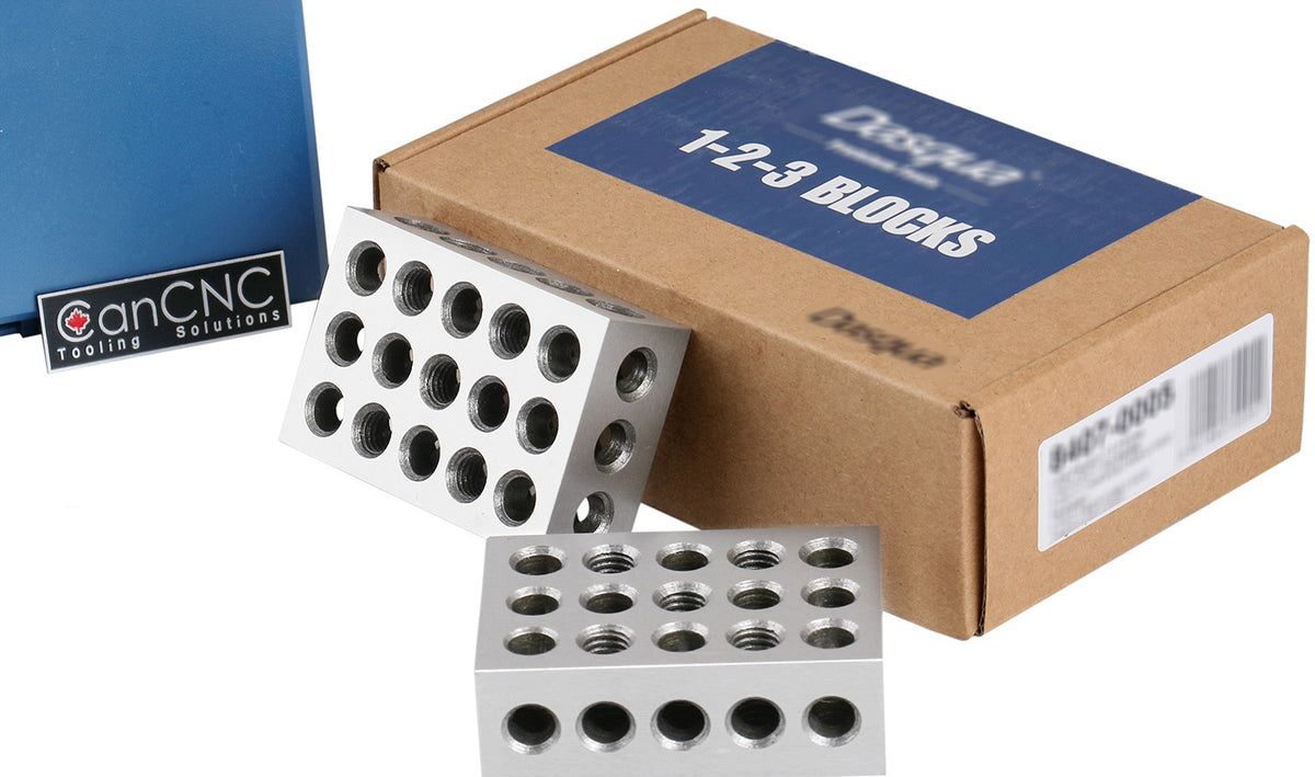 Jeu de blocs 1-2-3 ultra précision avec vis dans une boîte en plastique, #EG02 -0408