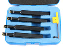 4pc Indexable Mini Boring Bar Set, 95° & 91° Entry Angle, Carbide TiN Coated TCMT520 Inserts, EJ99-2178