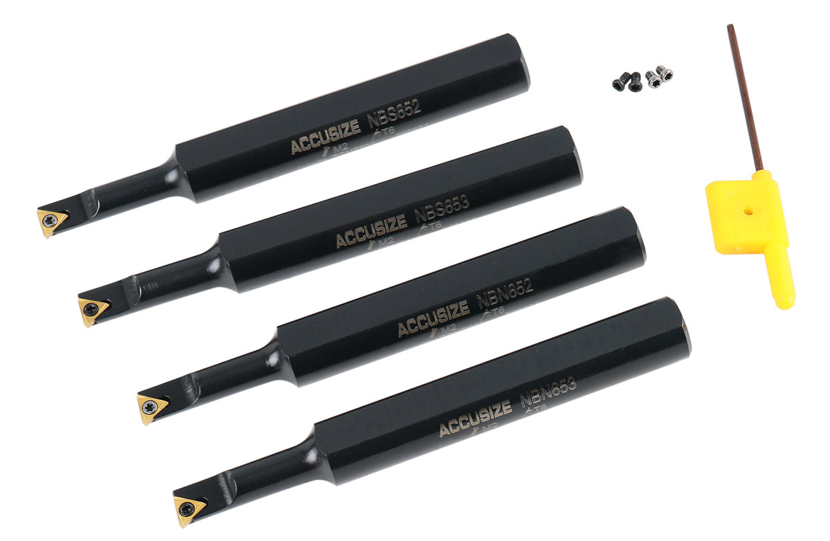 P252-S412, 31 Ps/Jeu de barres d'alésage indexables, avec inserts TCMT, nickelé