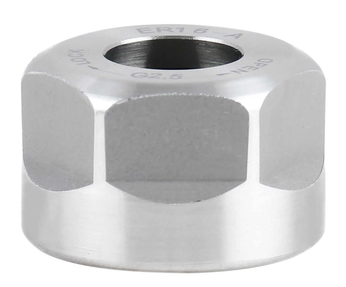 Hex ER16 Collet Nut, Slotted ER32 & ER40 Collet Nut, Balanced to 18,000 RPM at G2.5