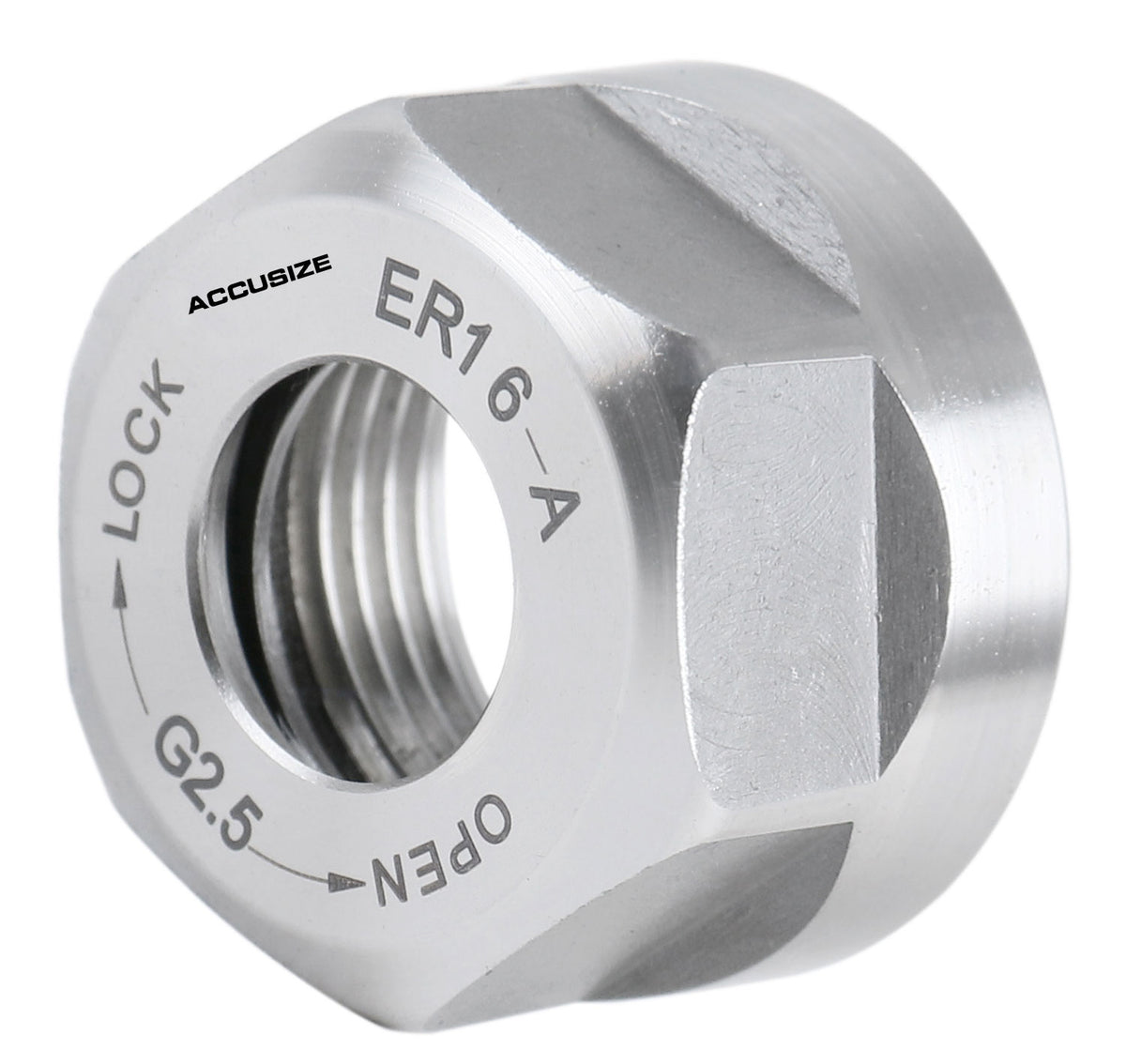 Hex ER16 Collet Nut, Slotted ER32 & ER40 Collet Nut, Balanced to 18,000 RPM at G2.5