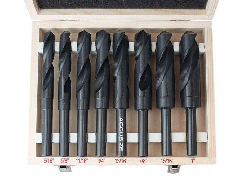 H516-6502, 8 ps/set HSS 1/2" Shank Silver & Deming Drills