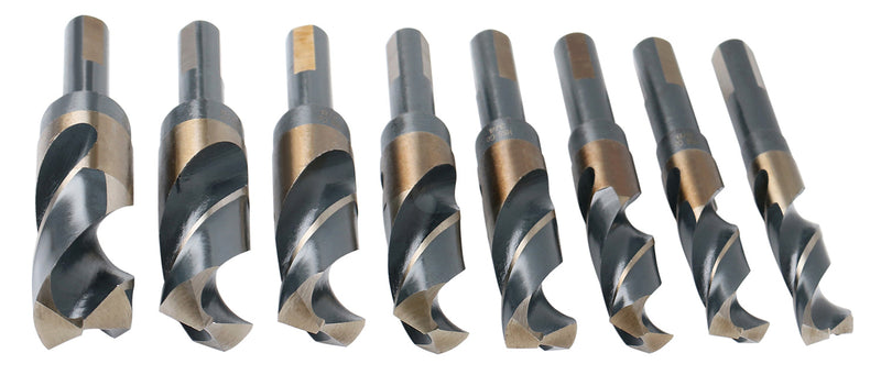 M35 (H.S.S.+5% Cobalt) 1/2" Shank and Drill - 9/16" to 1", Set of 8 Pieces, H516-6507