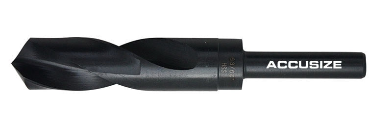 H516-6506, 32 PS/SET HSS 1/2" SHANK S&D DRILL SET 33/64" to 1" by 64THS, 118° POINT