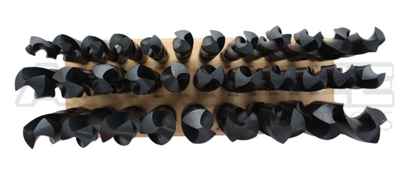 H516-6506, 32 PS/SET HSS 1/2" SHANK S&D DRILL SET 33/64" to 1" by 64THS, 118° POINT
