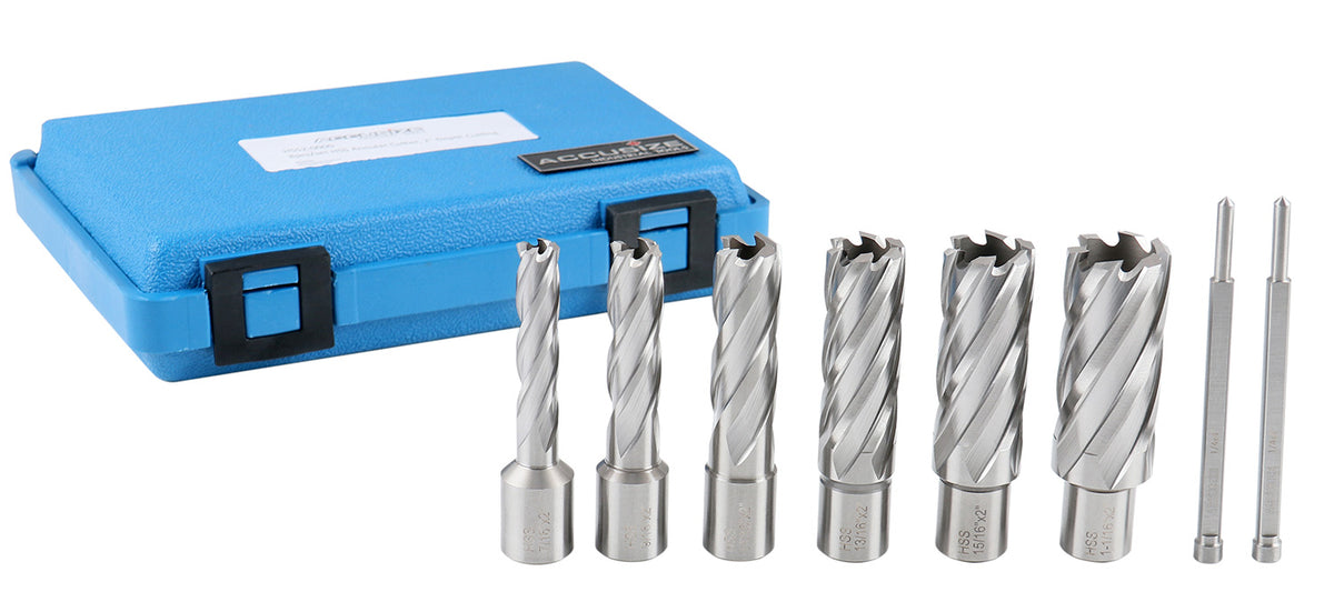 Hss Annular Cutter Set, 2'' Cutting Depth, 7/16'' to 1-1/16'' Slugger Cutter, 8 Pcs/Set, Hcs2-0000