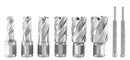 1" Depth Cutter 8pcs HSS Annular Cutters Set, 7/16", 9/16", 11/16", 13/16", 15/16", 1-1/16", HSS1-0000