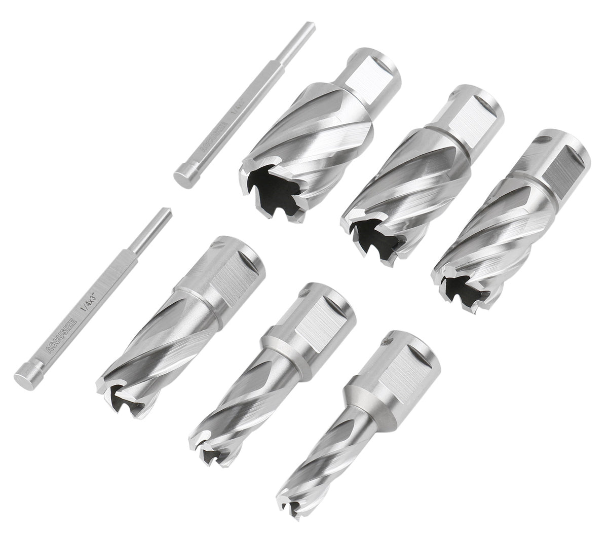 Jeu de 8 couteaux annulaires HSS de 1 po Profondeur, 7/16", 9/16", 11/16", 13/16", 15/16", 1-1/16", HCS1-0000