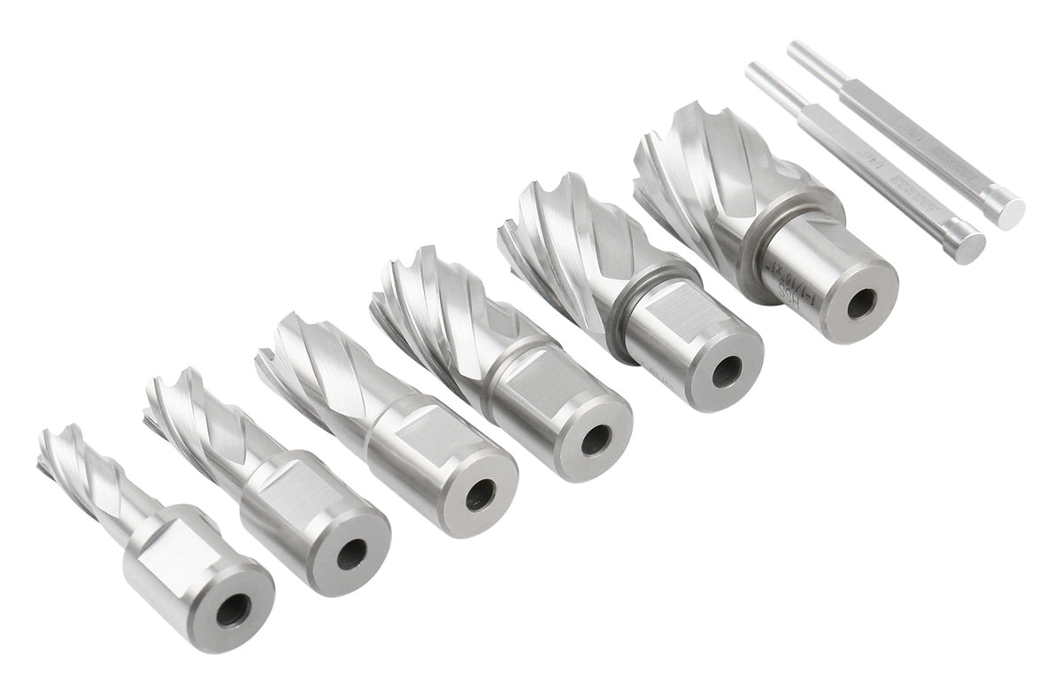 Jeu de 8 couteaux annulaires HSS de 1 po Profondeur, 7/16", 9/16", 11/16", 13/16", 15/16", 1-1/16", HCS1-0000