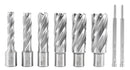 2" Depth Cutter 8pcs HSS Annular Cutters Set, 7/16", 9/16", 11/16", 13/16", 15/16", 1-1/16", HSS2-0000