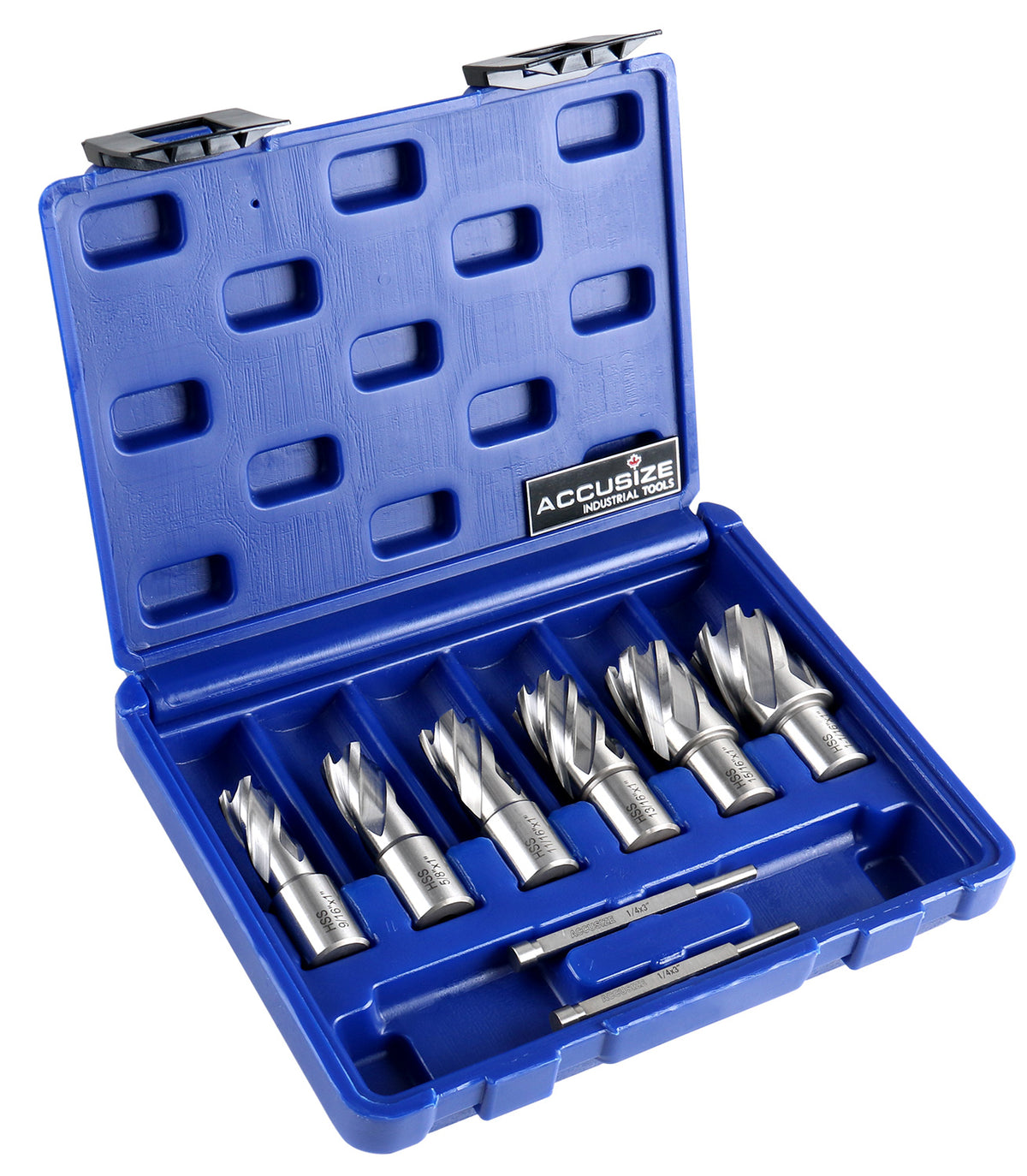 Jeu de 8 couteaux annulaires HSS de 1 po Profondeur, 9/16", 5/8", 11/16", 13/16", 15/16", 1-1/16", HCS3-0000