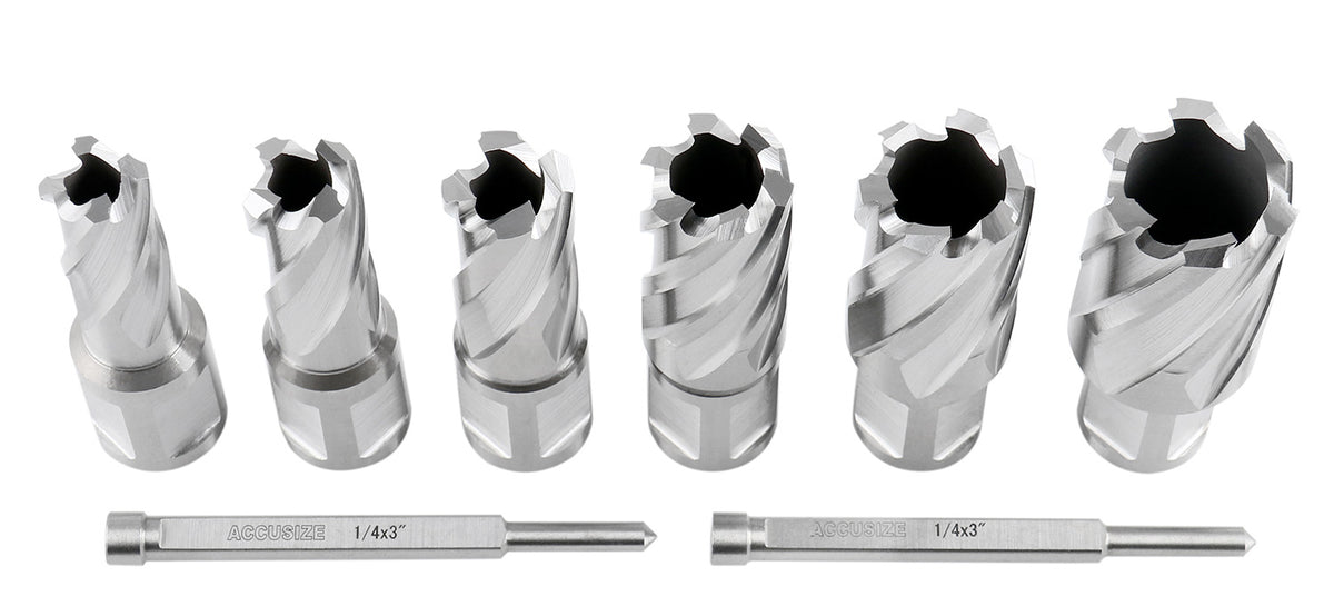 Jeu de 8 couteaux annulaires HSS de 1 po Profondeur, 9/16", 5/8", 11/16", 13/16", 15/16", 1-1/16", HCS3-0000